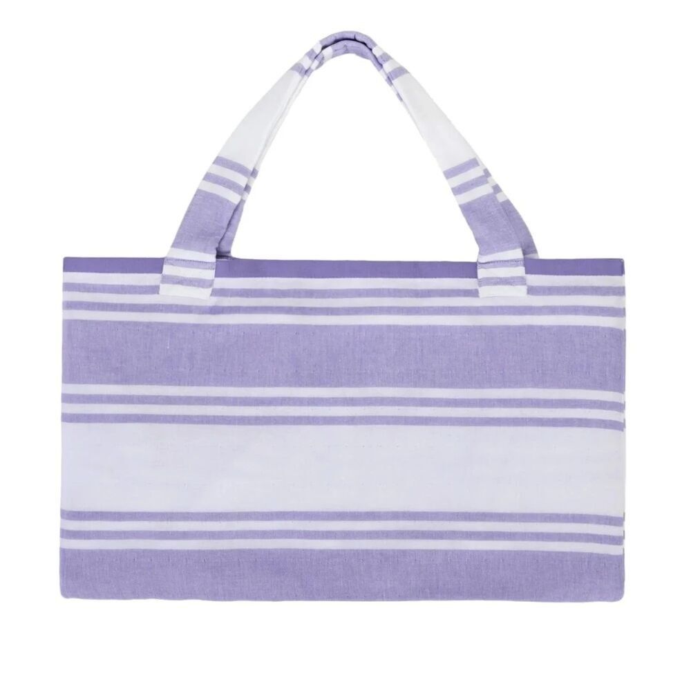 NWT Beach Towel 2-in-1 Tote Fold Up Bag Purple Summer Pool Beach Convertible